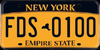 NY license plate FDS0100
