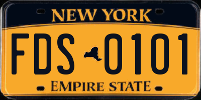 NY license plate FDS0101
