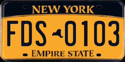 NY license plate FDS0103