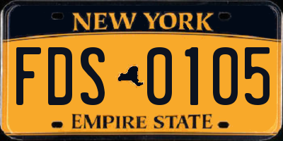 NY license plate FDS0105