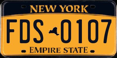 NY license plate FDS0107