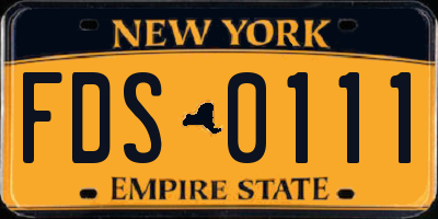 NY license plate FDS0111