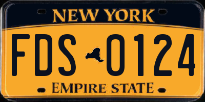 NY license plate FDS0124