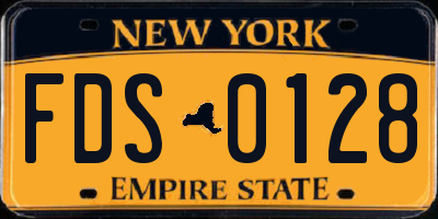 NY license plate FDS0128