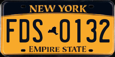 NY license plate FDS0132