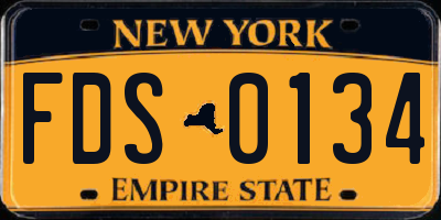 NY license plate FDS0134