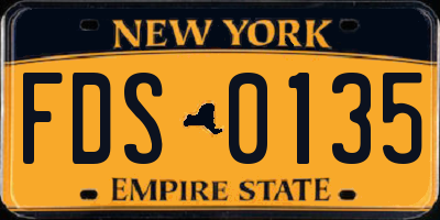 NY license plate FDS0135