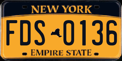 NY license plate FDS0136