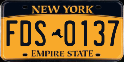 NY license plate FDS0137