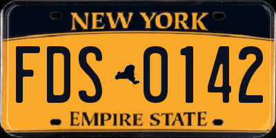 NY license plate FDS0142