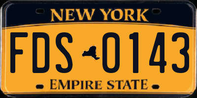 NY license plate FDS0143