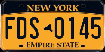 NY license plate FDS0145