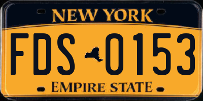 NY license plate FDS0153