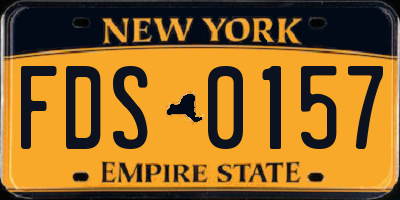 NY license plate FDS0157