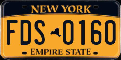 NY license plate FDS0160