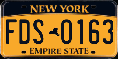 NY license plate FDS0163