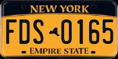 NY license plate FDS0165