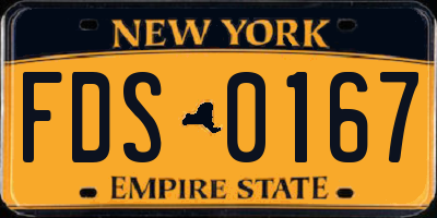 NY license plate FDS0167