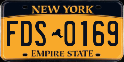 NY license plate FDS0169