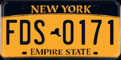 NY license plate FDS0171