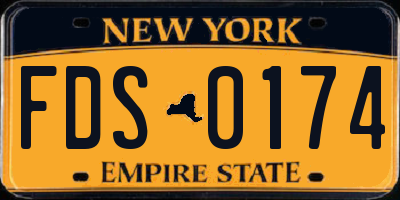 NY license plate FDS0174