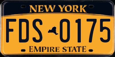 NY license plate FDS0175