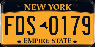 NY license plate FDS0179