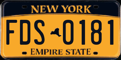 NY license plate FDS0181
