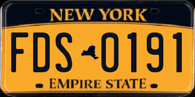 NY license plate FDS0191