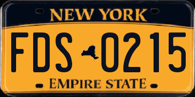 NY license plate FDS0215