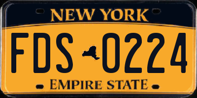 NY license plate FDS0224