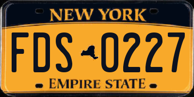 NY license plate FDS0227