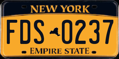 NY license plate FDS0237