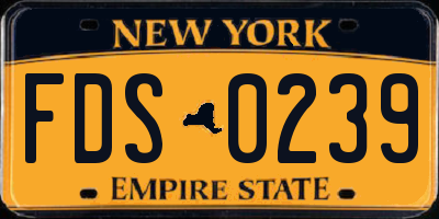 NY license plate FDS0239