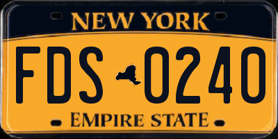 NY license plate FDS0240
