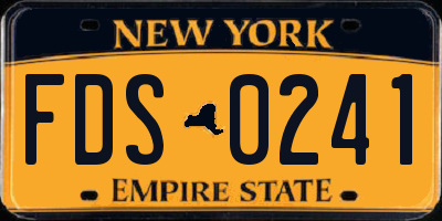 NY license plate FDS0241