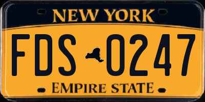 NY license plate FDS0247