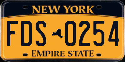 NY license plate FDS0254