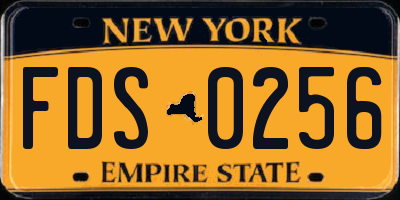 NY license plate FDS0256