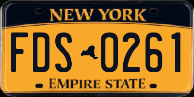 NY license plate FDS0261