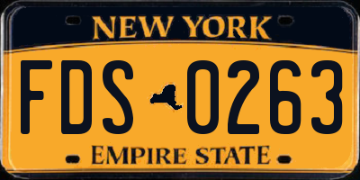 NY license plate FDS0263