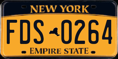 NY license plate FDS0264