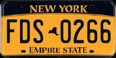 NY license plate FDS0266