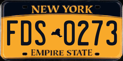 NY license plate FDS0273