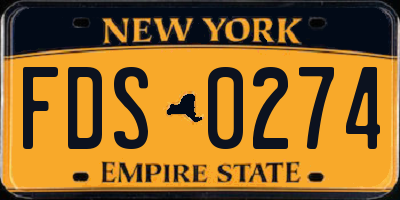 NY license plate FDS0274