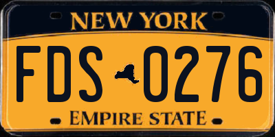 NY license plate FDS0276