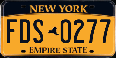NY license plate FDS0277