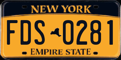 NY license plate FDS0281