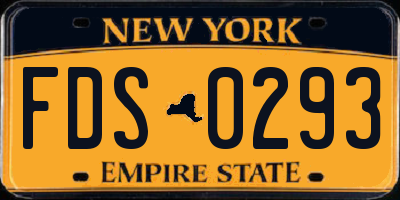 NY license plate FDS0293