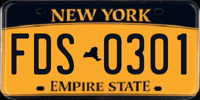 NY license plate FDS0301